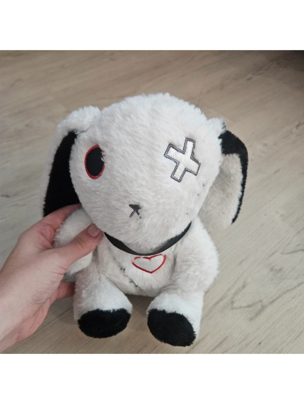 Goth Kawaii Bunny Plush White Black Red Emo Yami Cute Rabbit Heart X